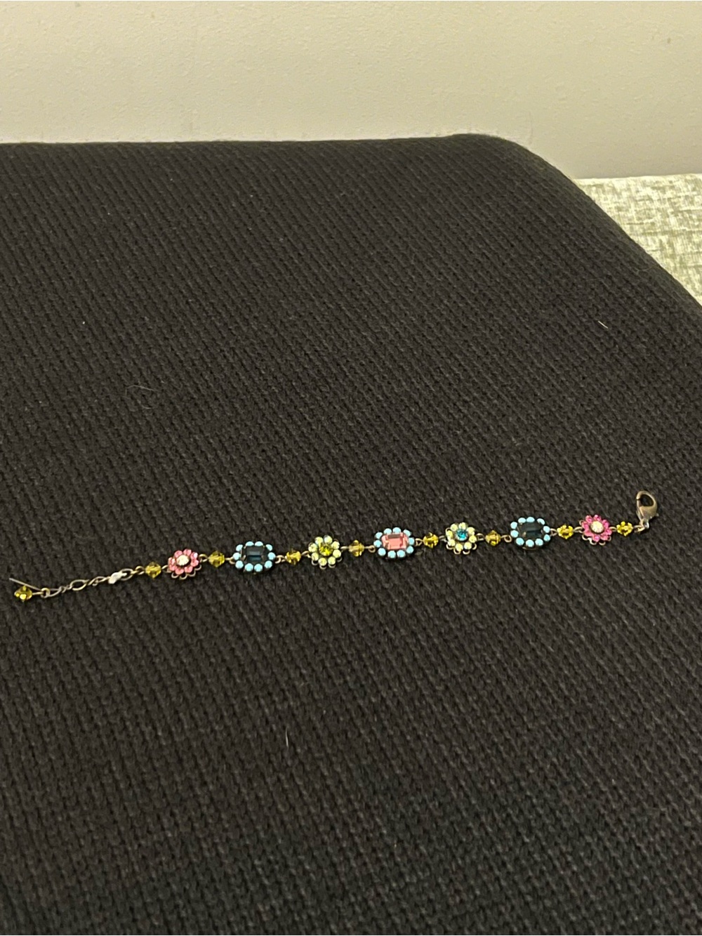 Multicolor Floral Crystal Link Bracelet - Women's Jewelry